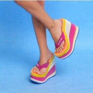 NEW Vintage Y2k Zoop Chunky Platform Flip Flop Sandals Size 6